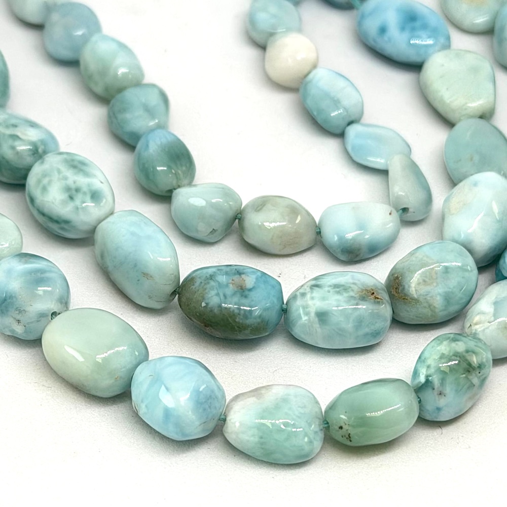 Larimar Nugget Beads 9 x 6mm to 12 x 8mm Approx 20cm Strand
