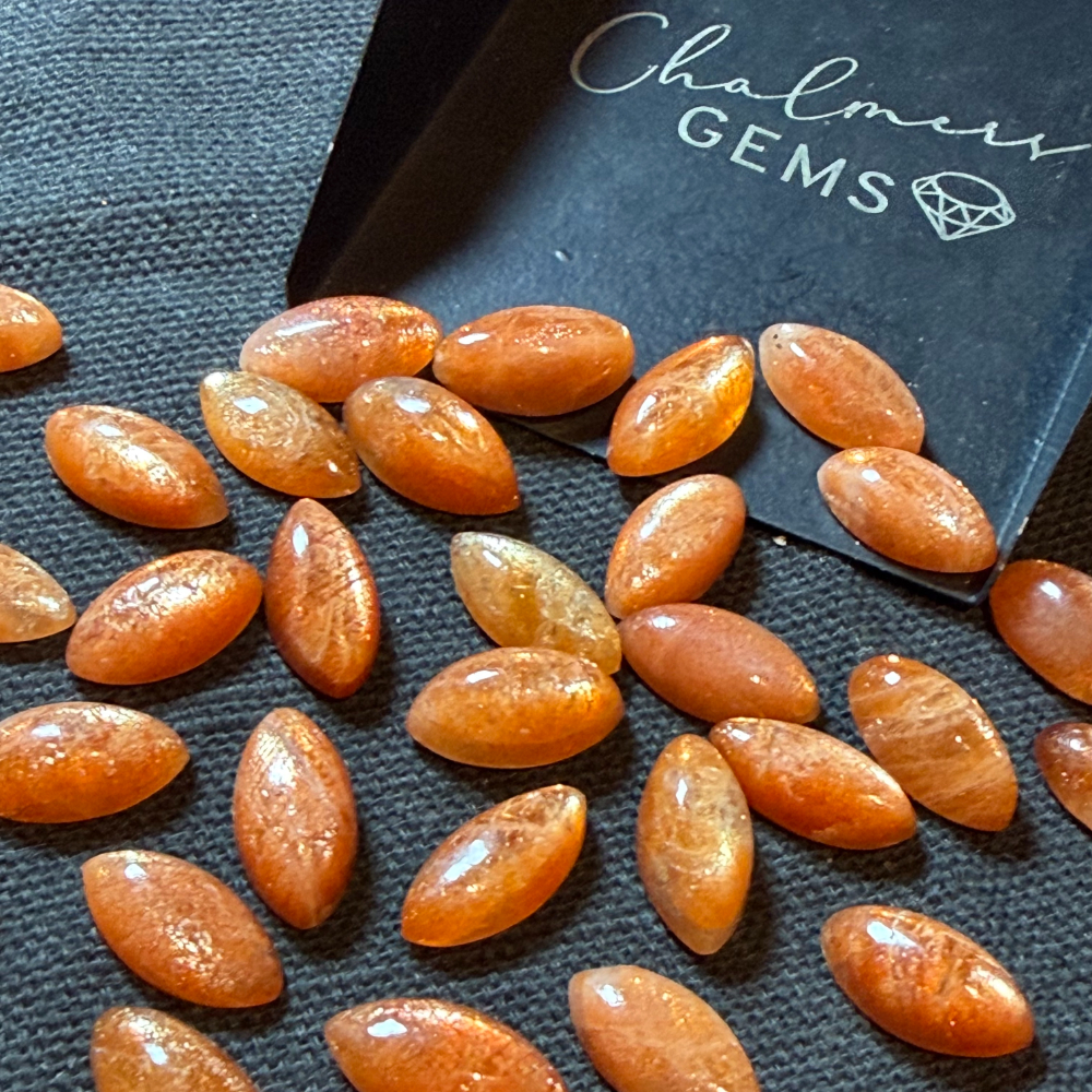 Sunstone 7 x 14mm Marquise Cabochon 1pc INDIA - Image 2