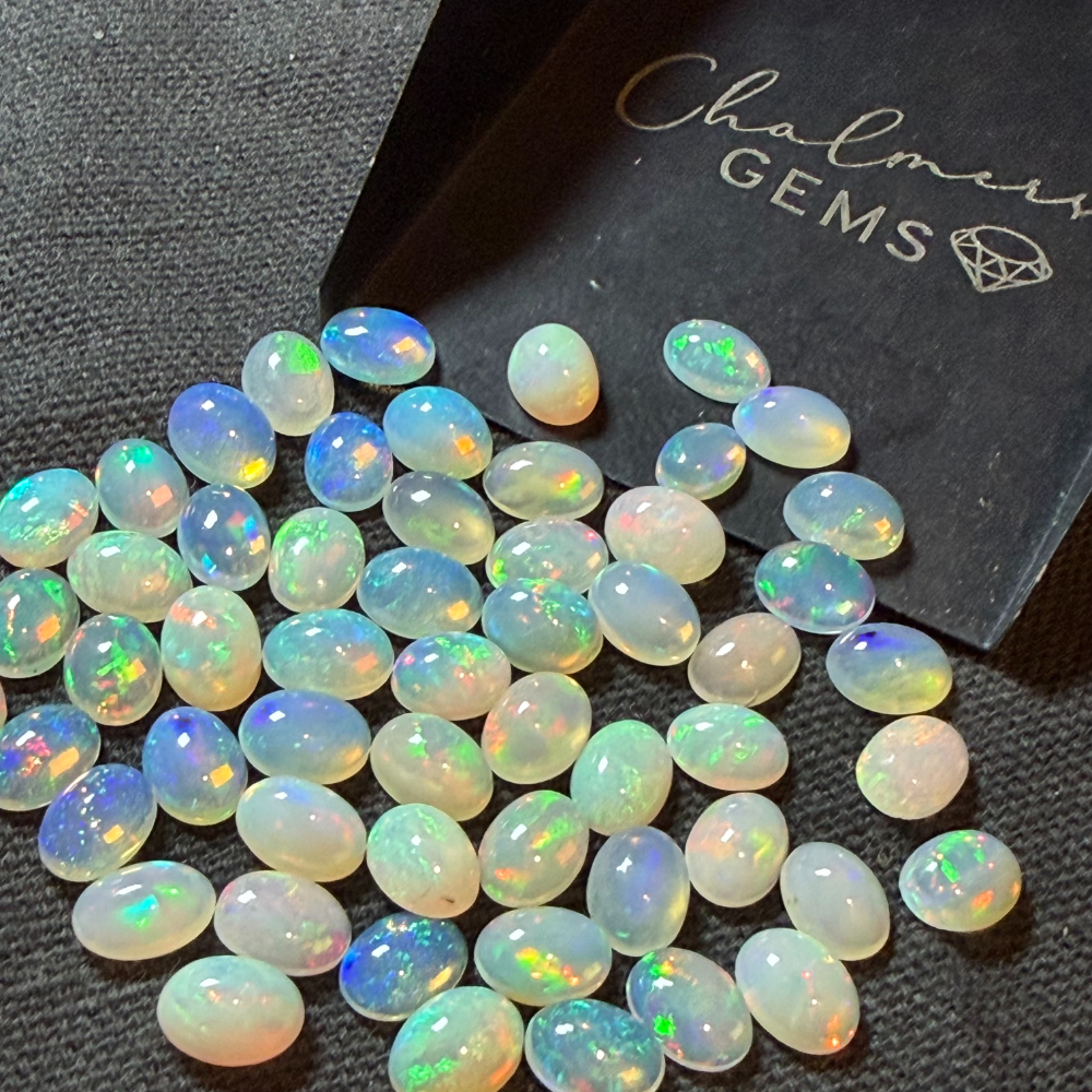 Ethiopian Opal 8x6mm Oval Cabochon 2pcs INDIA - Image 2