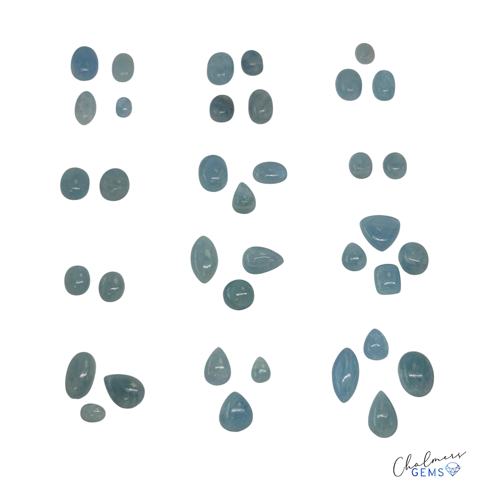 Aquamarine Mixed Shape Cabochons - Select Your Own