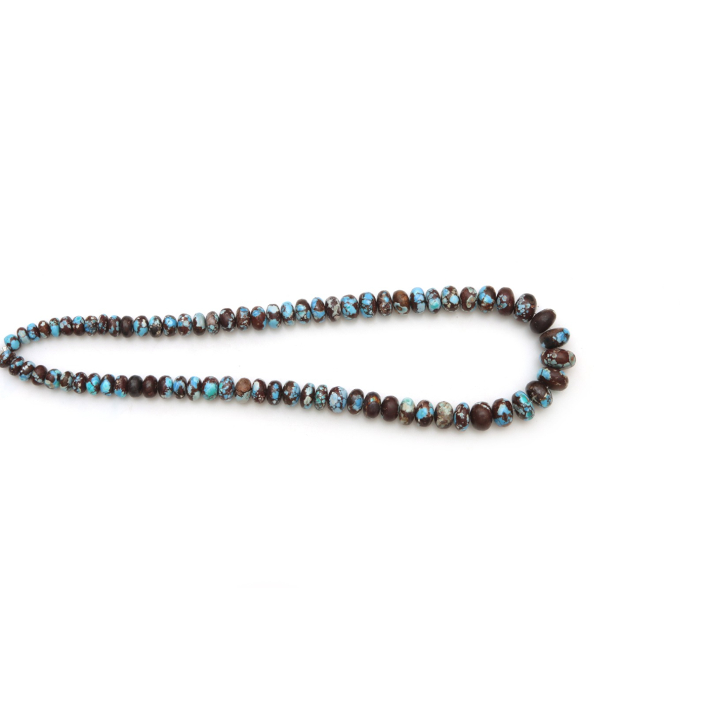 Golden Hill Turquoise beads from Kazakhstan, polished gemstone strand